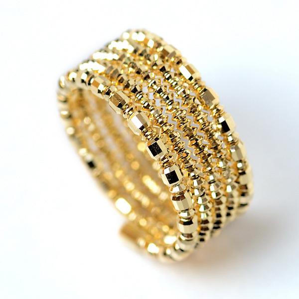 爆買 18金 リング ミラーボール コイルリング k18 カットボール