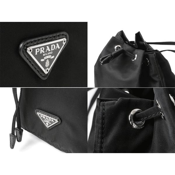 PRADA（プラダ） ポーチ PRADA 1NA369 NERO TESSUTO ロゴプレート付き