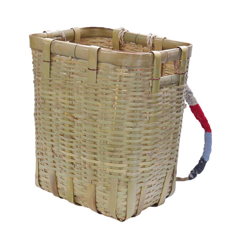 竹製 背負い籠 角小 31cm×23cm×高さ38cm 収穫かご 竹籠 渋Y H : 農業