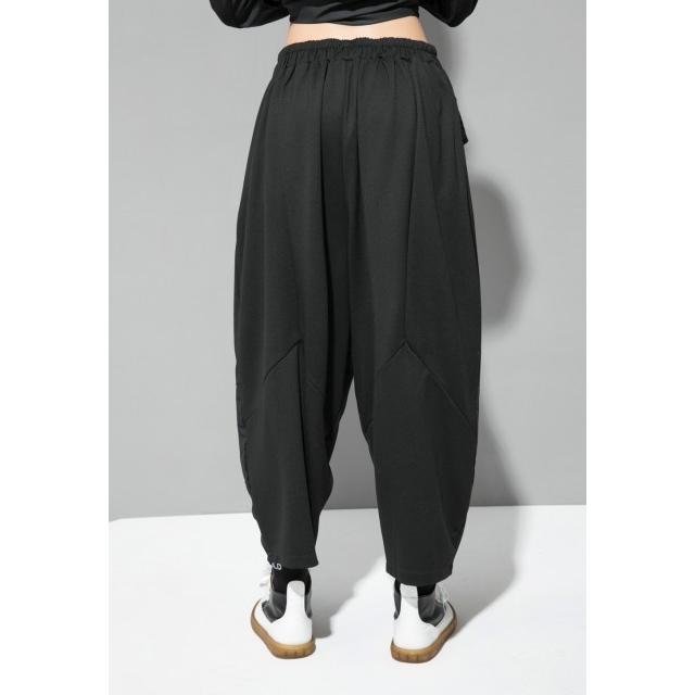ハーレムパンツ レディース パンツ サルエルパンツ 個性的 モード系 黒