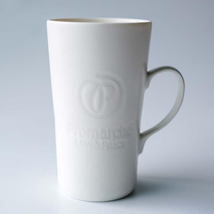 森修焼（しんしゅうやき） プレマルシェロゴ入り ロングマグ ミルキー