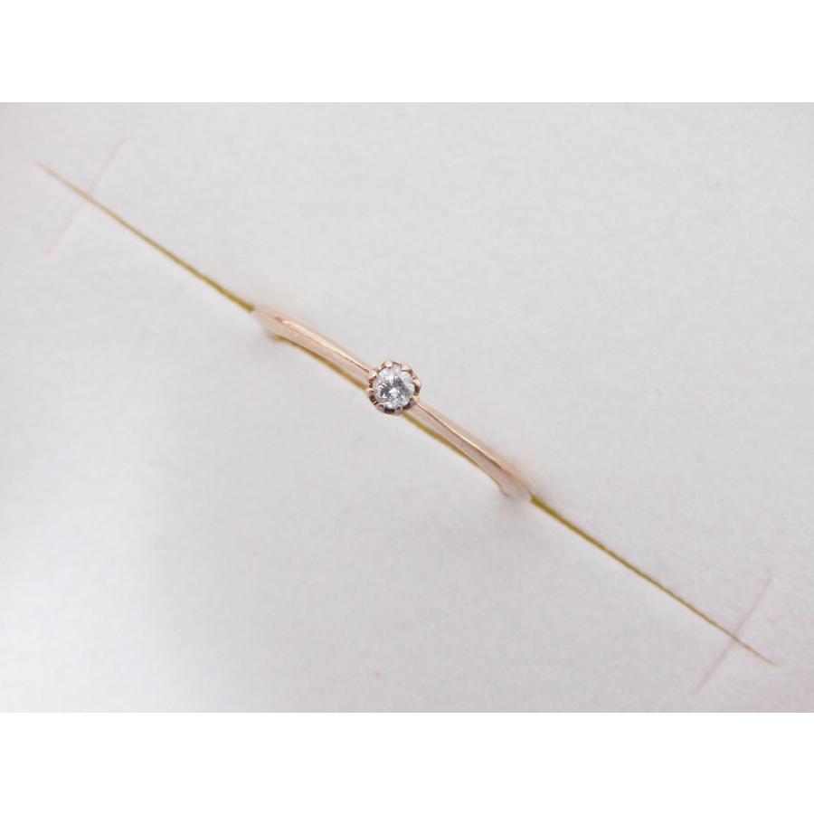 agete アガット 1Pダイヤ リング K10 ゴールド 重量0.9g 約8.5号 0.03