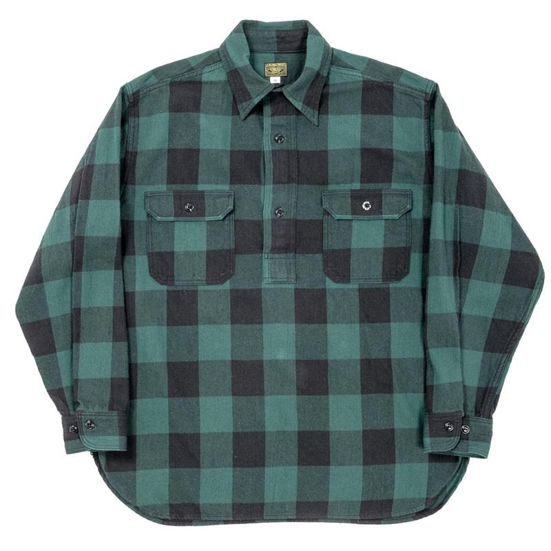 ご予約 / WORKERS ワーカーズ Deluxe Shirt, Pullover, Green Buffalo