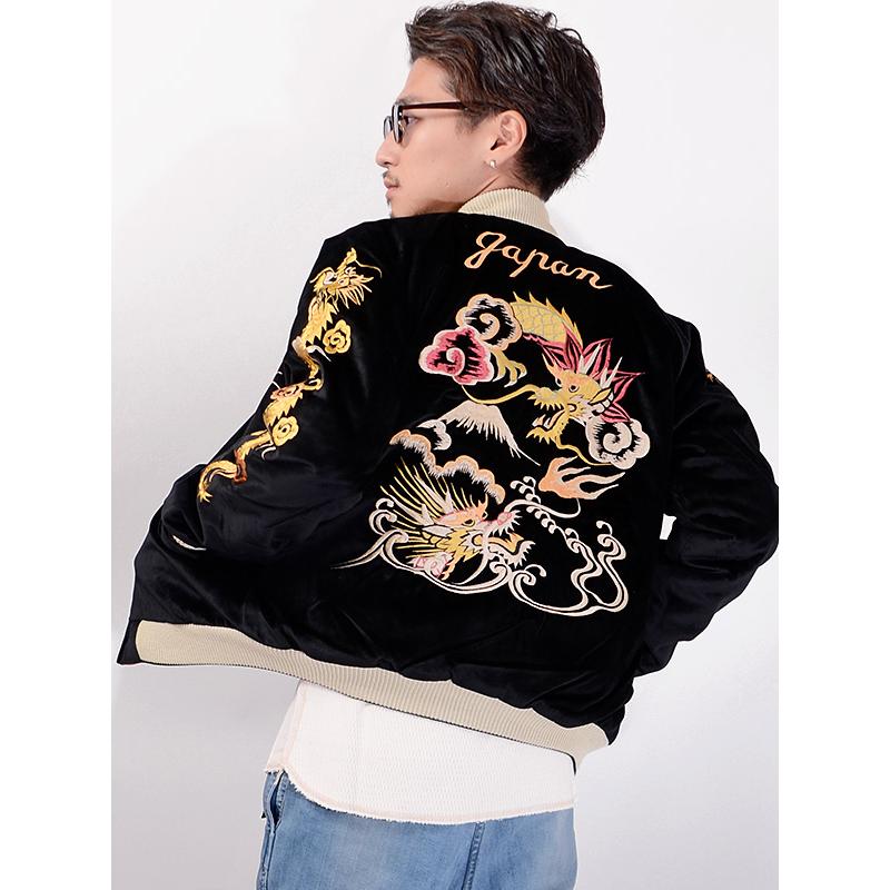 TAILOR TOYO テーラー東洋 スカジャン 別珍 メンズ 黒 龍 DUELLING