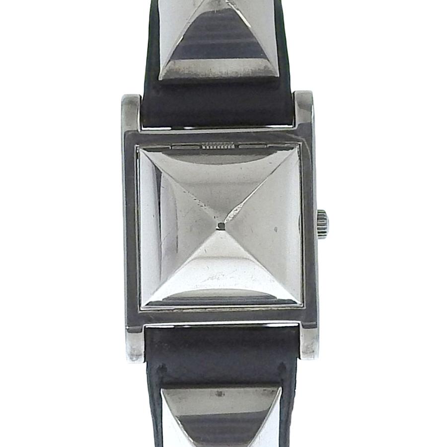 エルメス HERMES メドール レディース クォーツ 時計 シルバー文字盤