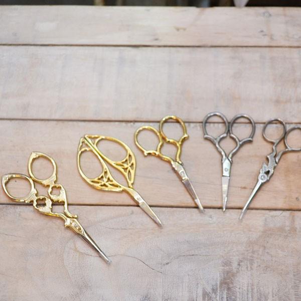 はさみ 可愛いデザインシザー ゴールド シルバー 手芸 ポイント消化