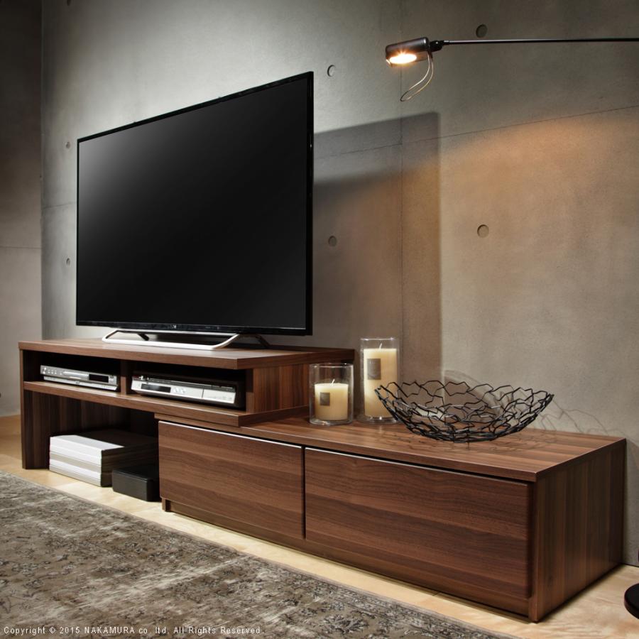MUSTBUY テレビ台 ローボード ラック 棚 おしゃれ 伸縮 木目 北欧
