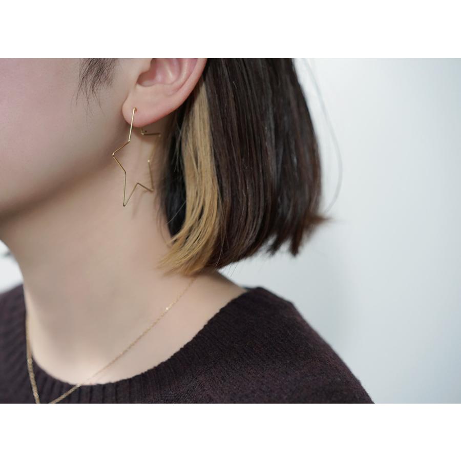 ピアス 18K スター フープピアス 安心 プレゼント レディース 18金 K18