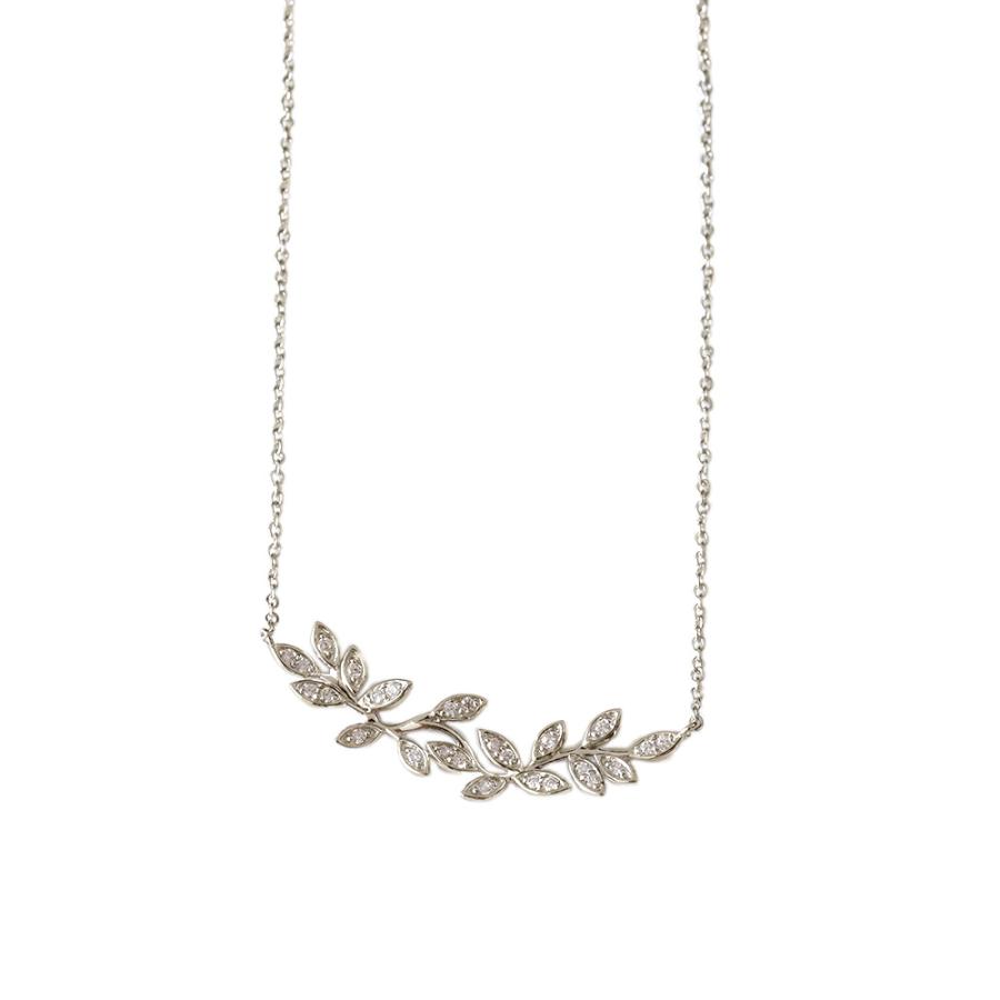 K18 フォリア ダイヤモンド ネックレス レディース リーフ 葉っぱ 送料