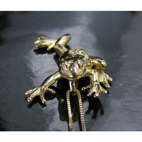 カエル 蛙 k18イエローゴールド ダイヤモンド ペンダントトップ
