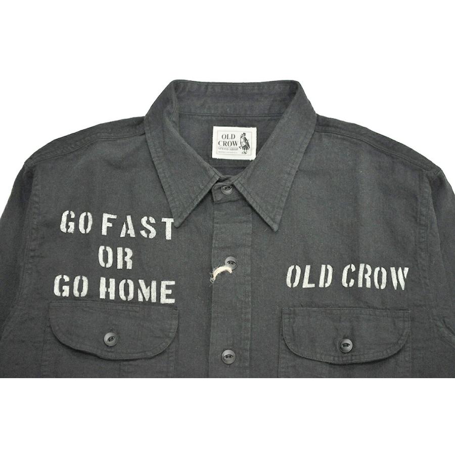 OLD CROW(GLAD HAND) CROW RODDER WORKER - L/S SHIRTS (BLACK