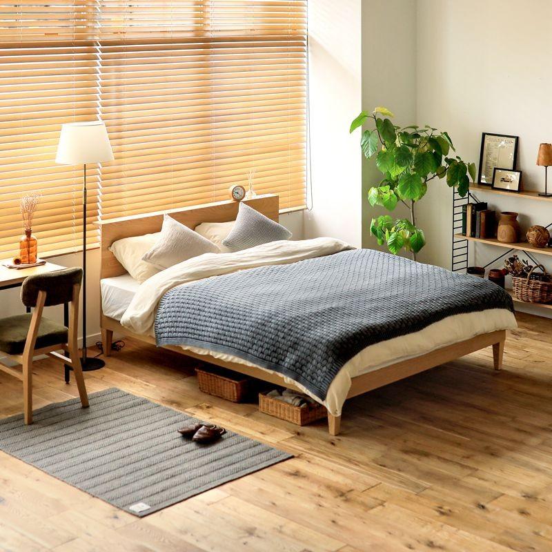 木製ベッド folk／NA ダブル フレームのみ ナチュラル ホテルライク