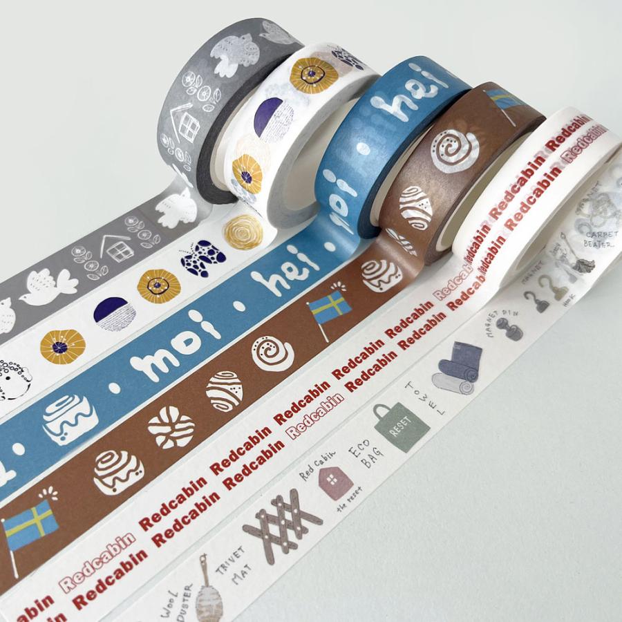 Red Cabin オリジナルマスキングテープ 15mm 全6種 【メール便可 24個