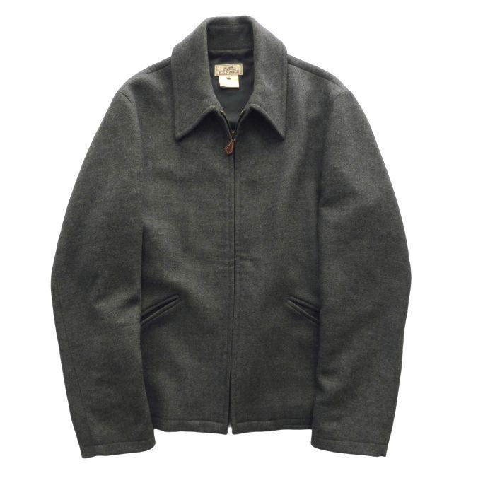 HERMES（エルメス） ウール ジップ ジャケット 48 グレー ウェア