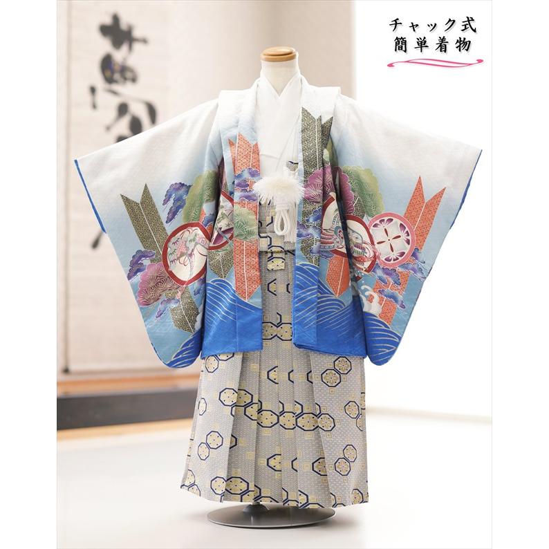 感動楽チャック着物 簡単ワンタッチ着付け 小さめ5歳 男の子 七五三