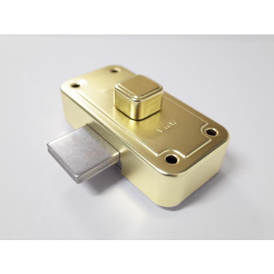 ミワロックPR-NDZ-1 面付補助錠 GP色(ゴールド色) 受座付 扉厚33〜42