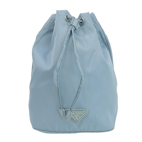 PRADA（プラダ） 巾着バッグ ポーチ 小物入れ ナイロン ブルー