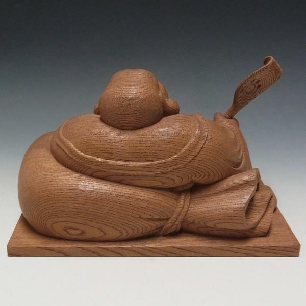 極上欅 布袋 木地仕上げ 15cm 木彫り 置物 日本仏師作品 : 仏像と