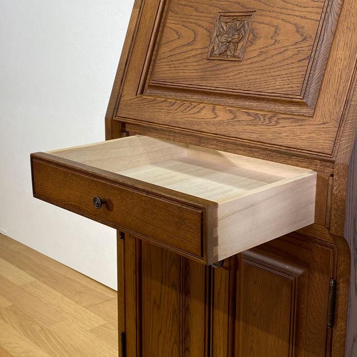 日本製 国産家具 ナラ無垢 折りたたみ ライティングビューロー