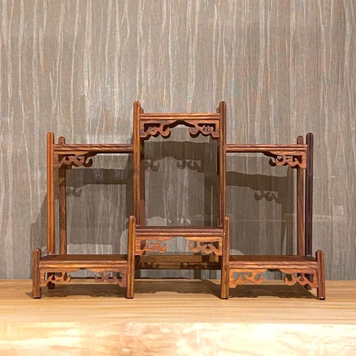 花梨 珍品棚 前後2段 飾り棚 和モダン 和風 かりん おしゃれ アジアン