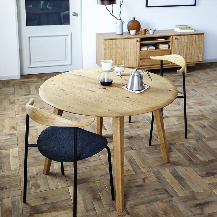 ダイニングテーブル 丸型 ナラ材 カフェテーブル 丸 ラウンド 机 北欧