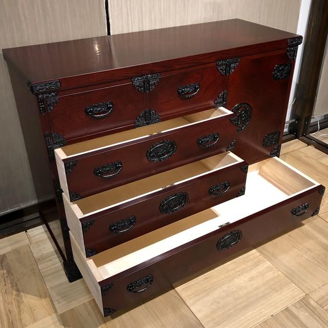 榎津民芸家具 40整理箪笥片開き 民芸家具 和 チェスト 完成品 ミドル