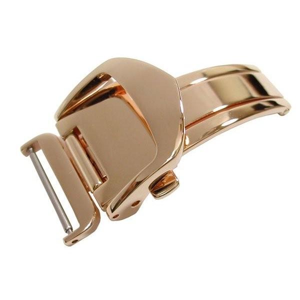 バンビ ZP0007 プッシュ式三つ折 Dバックル ピンクゴールド 10mm,12mm