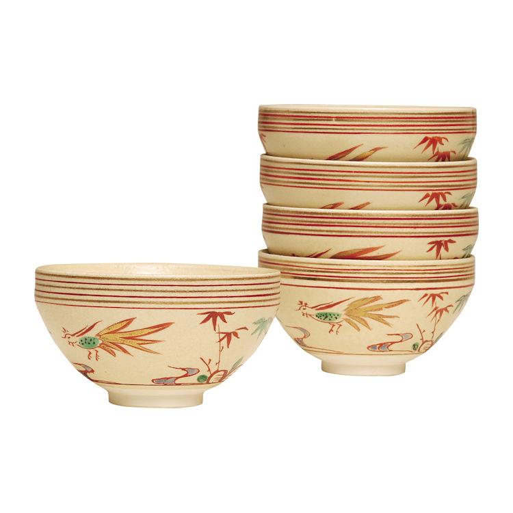 数茶碗 黄瀬戸 赤絵 5客 加藤寛山作 茶道 茶道具 茶碗セット お茶会