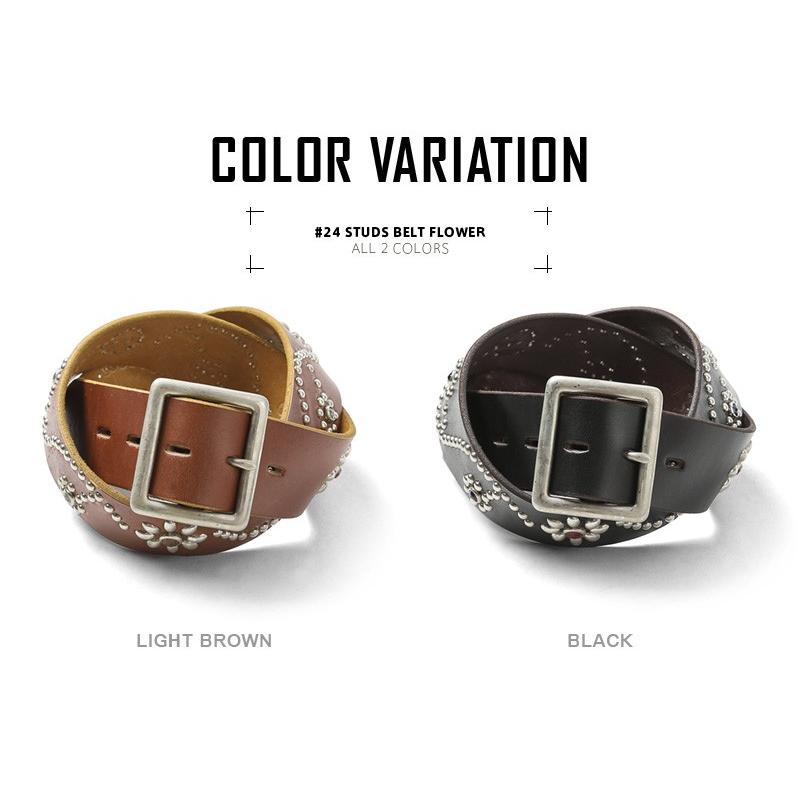 HTC エイチティーシー #24 FLOWER 1.75”カウレザー スタッズベルト