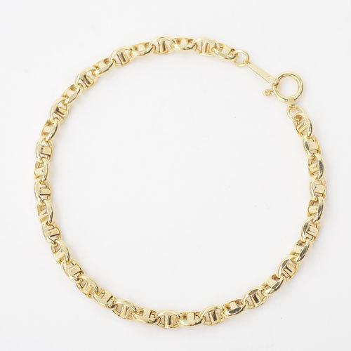 K18 ブレスレット 20cm 男女兼用 イタリア製 ゆったりサイズ スカル 18