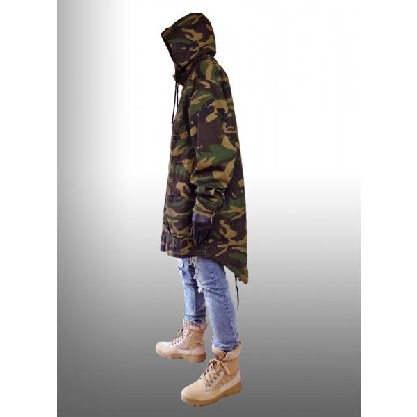 カモフラージュ （迷彩）のフード付 モッズコート ビッグシルエット
