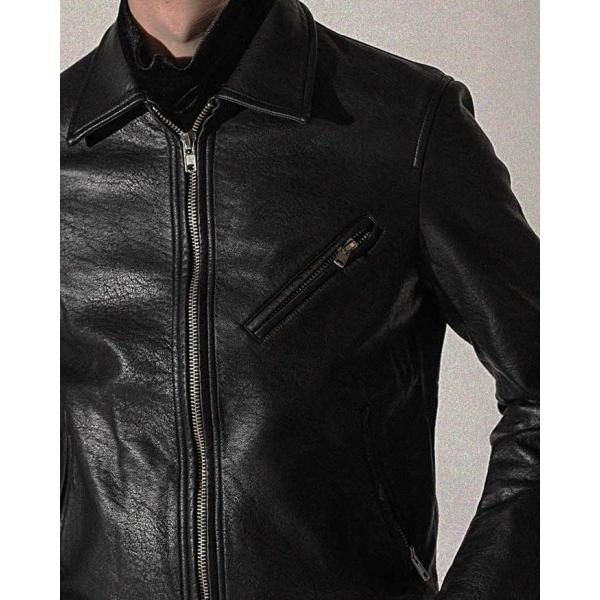 フェイクレザーライダース シングルライダース アウター メンズ