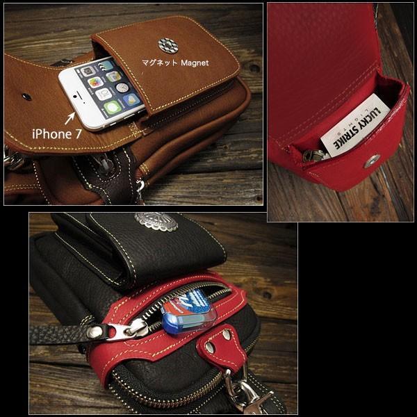 レザーウエストポーチ ウエストバッグ ヒップポーチ レザー 本革