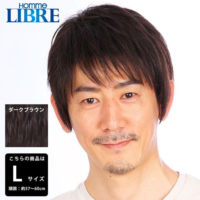J-0618 ベーシックスタイル L ダークブラウン メンズウィッグ