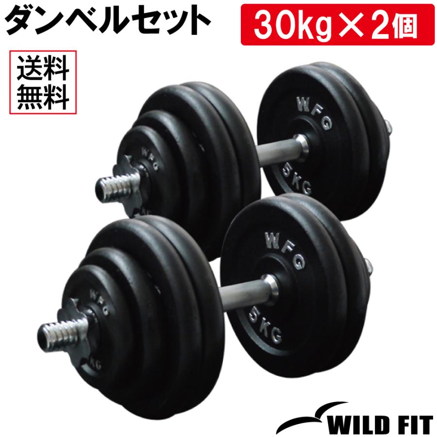 WILD FIT（ワイルドフィット） ダンベルセット 60kg アイアン / 筋トレ
