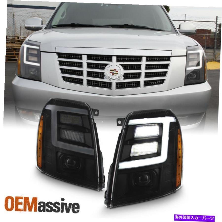 USヘッドライト 07~14キャデラックエスカレード[Xenon / HID]黒煙LED