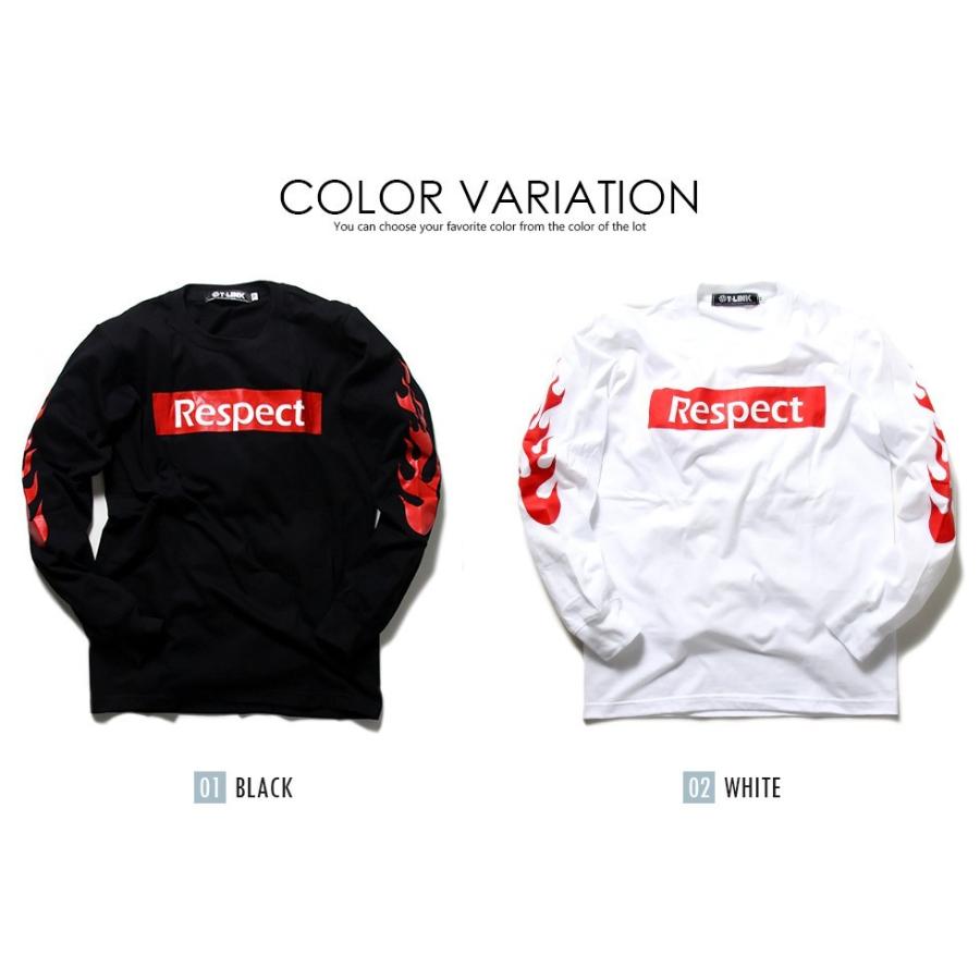 ファイヤーパターン ロングtシャツ メンズ 長袖 炎柄 ボックス ロゴ t