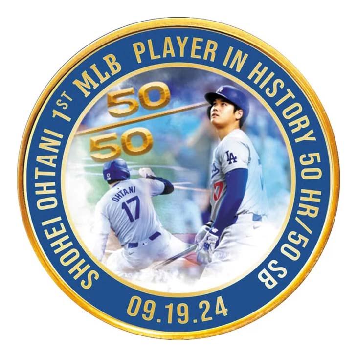 大谷翔平50-50達成記念純金メダル』 純金 46.6g 直径39mm S11372