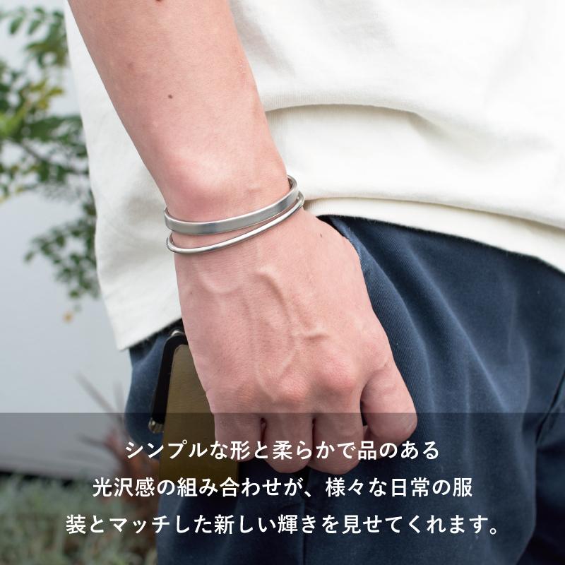 バングル2本セット ブレスレット メンズ シルバー レディース