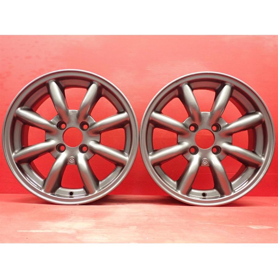 2本 社外 ホイール ワタナベ 8スポーク ☆ 6J-15 PCD100 4穴 +35 ハブ