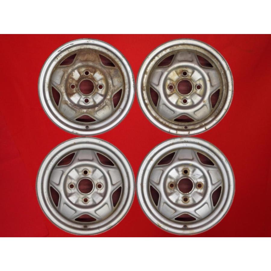 前後異サイズ 4本セット】三菱 純正 スチール 鉄ホイール 鉄チン 中古