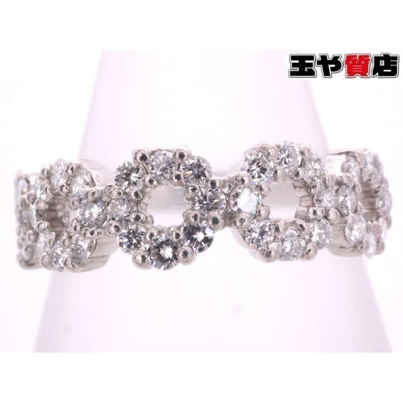 ダイヤ0.50ct オープンサークル5個 デザイン リング10.5号 pt900