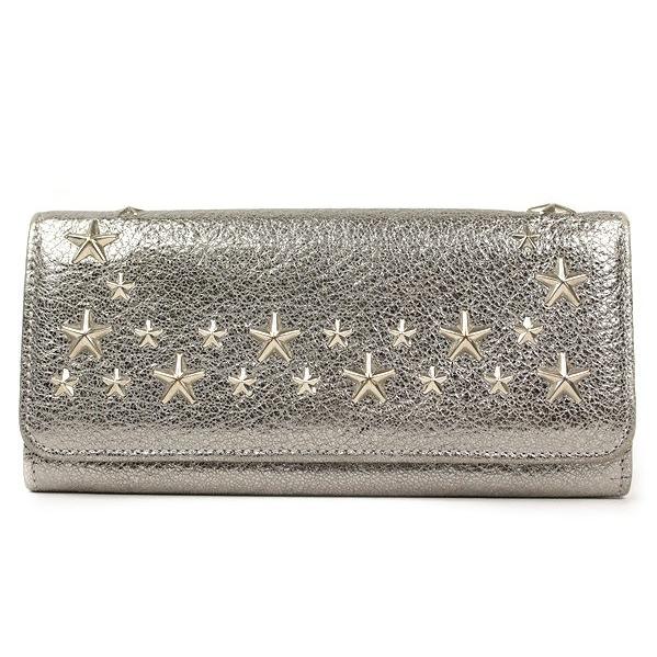 JIMMY CHOO（ジミーチュウ） 二つ折り長財布 スタースタッズ シルバー