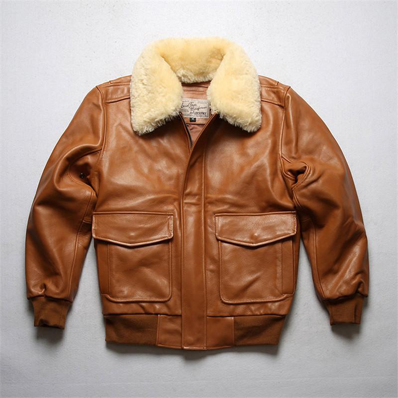 本革フライトジャケット 本革ジャケット G1空軍服 綿入れ 牛革 レザー