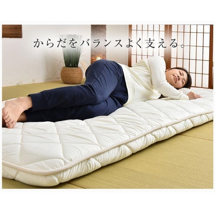 タンスのゲン 敷布団 クイーン 日本製敷き布団 極厚 四層 ボリューム