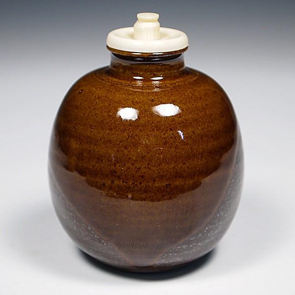 送料無料（茶道具/濃茶器）唐物大名物 白玉文琳茶入写し 笹田有祥作