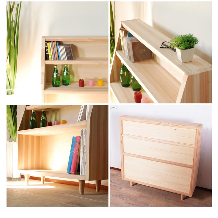 杉のブックシェルフ 無垢 天然木 キャビネット 収納ラック 本棚 日本製