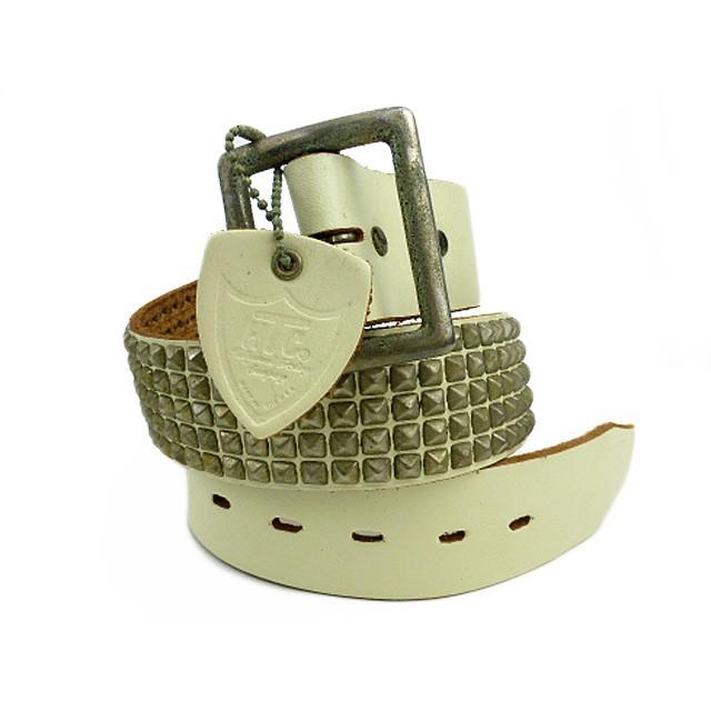 HTC エイチティーシー 白 レザーベルト ＃14 ピラミッドスタッズ