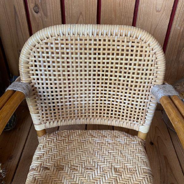 VINTAGE ≫80sヴィンテージ*古いラタンのベビーチェア*籐の子供 椅子