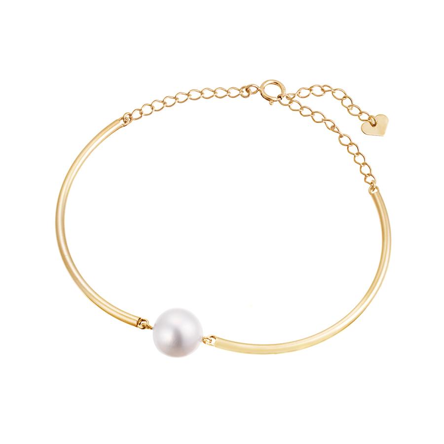 ジュエリーツツミ K10イエローゴールド淡水パールブレスレット（8.5mm